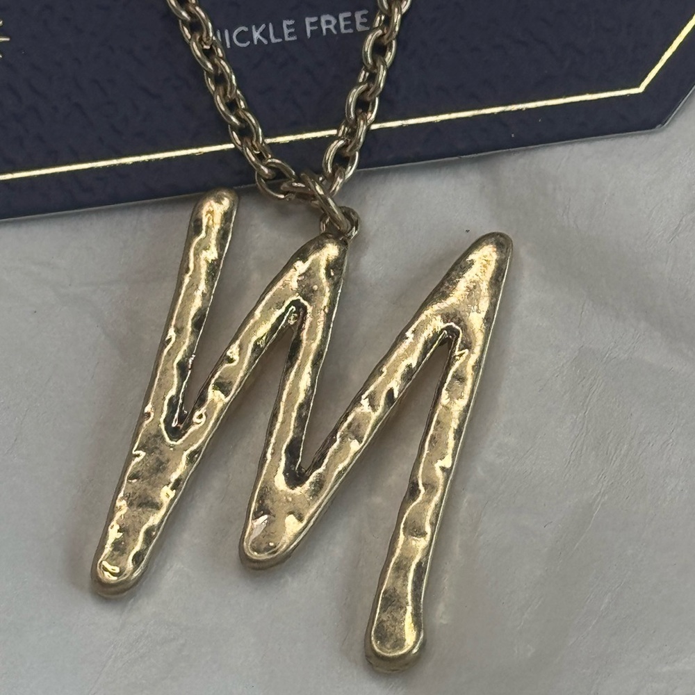 Melrose and Market Gold Multi Chain Necklace with Initial “M” Pendant
